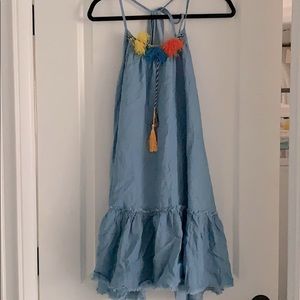 Chambray halter dress